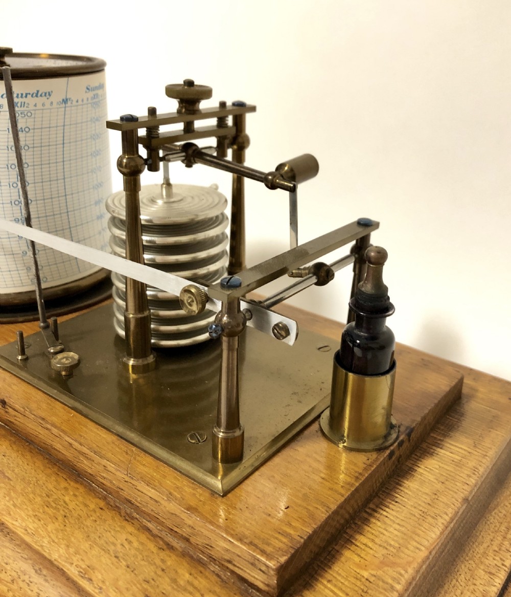 Antique Short and Mason Oak Cased Barograph View XVIII
