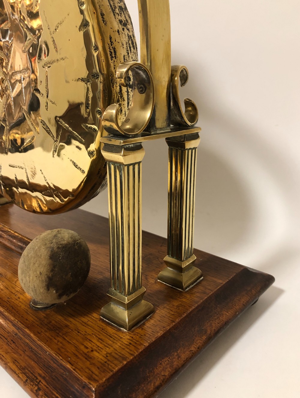 Large Antique Brass Tabletop Dinner Gong View IV