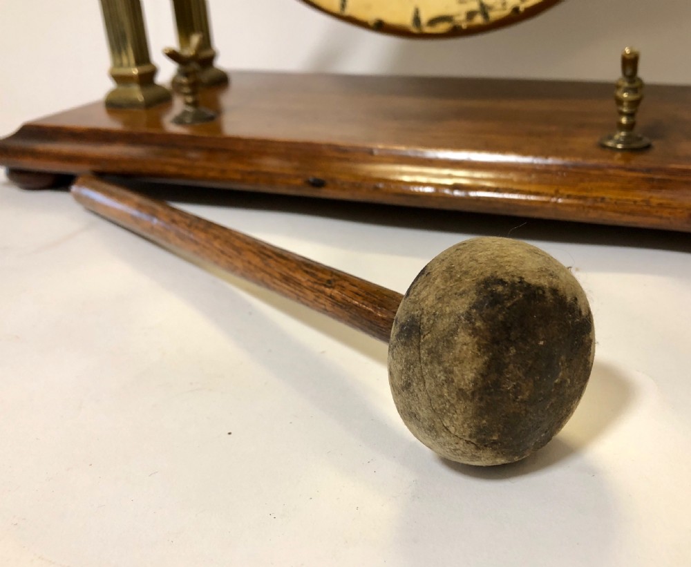 Large Antique Brass Tabletop Dinner Gong View XII