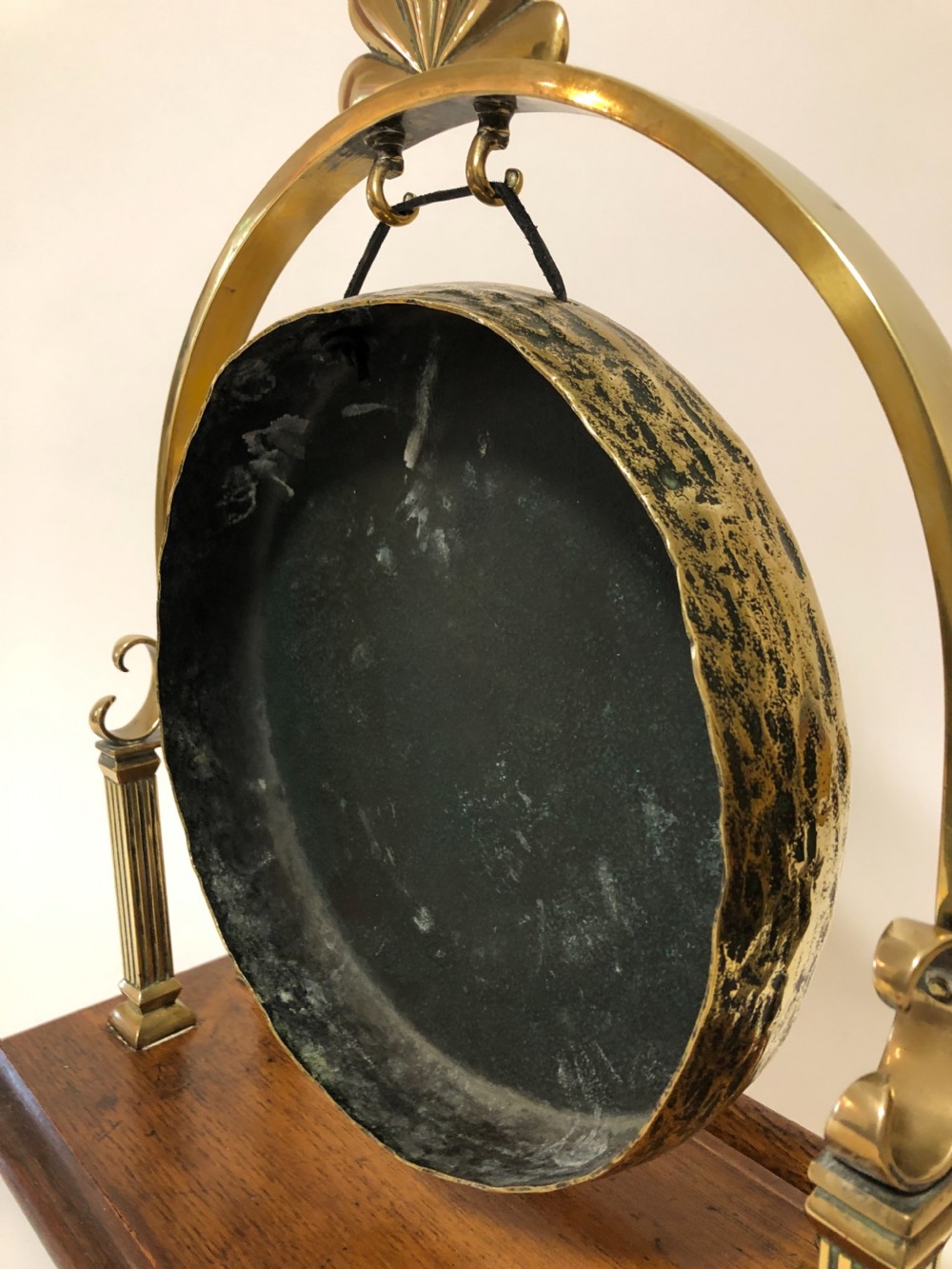 Large Antique Brass Tabletop Dinner Gong View XIV