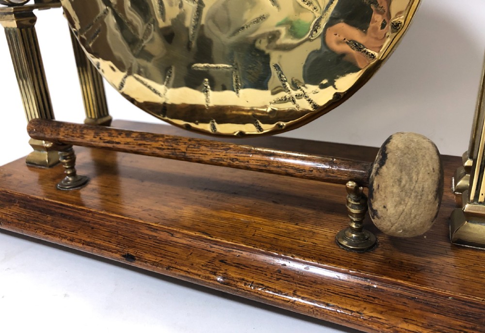 Large Antique Brass Tabletop Dinner Gong View XV