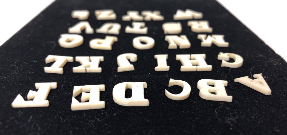 Complete Set of Antique Bone Alphabet Spelling Letters View IV