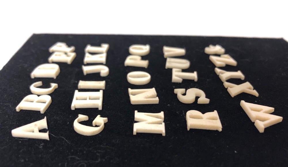 Complete Set of Antique Bone Alphabet Spelling Letters View VI