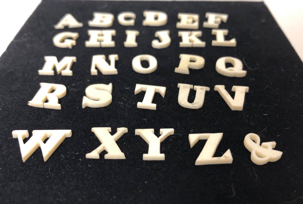 Complete Set of Antique Bone Alphabet Spelling Letters View VII