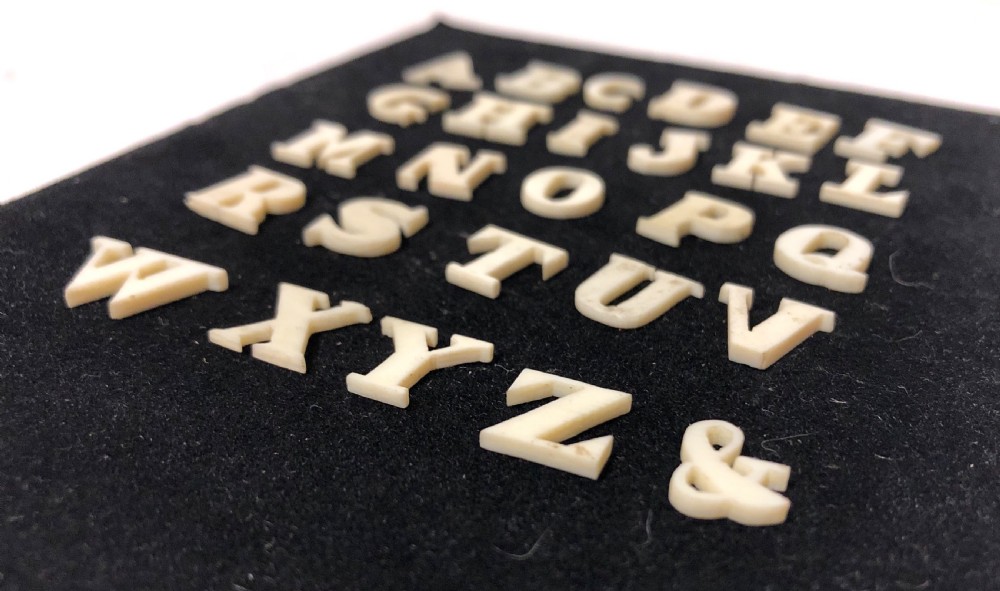 Complete Set of Antique Bone Alphabet Spelling Letters View VIII