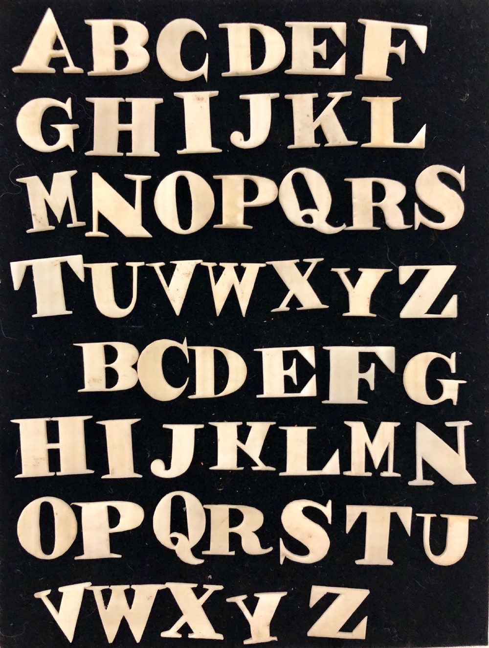 Set of Antique Bone Spelling Alphabet Letters