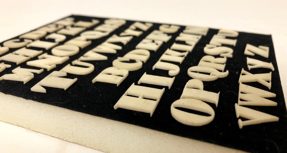 Set of Antique Bone Spelling Alphabet Letters View VI