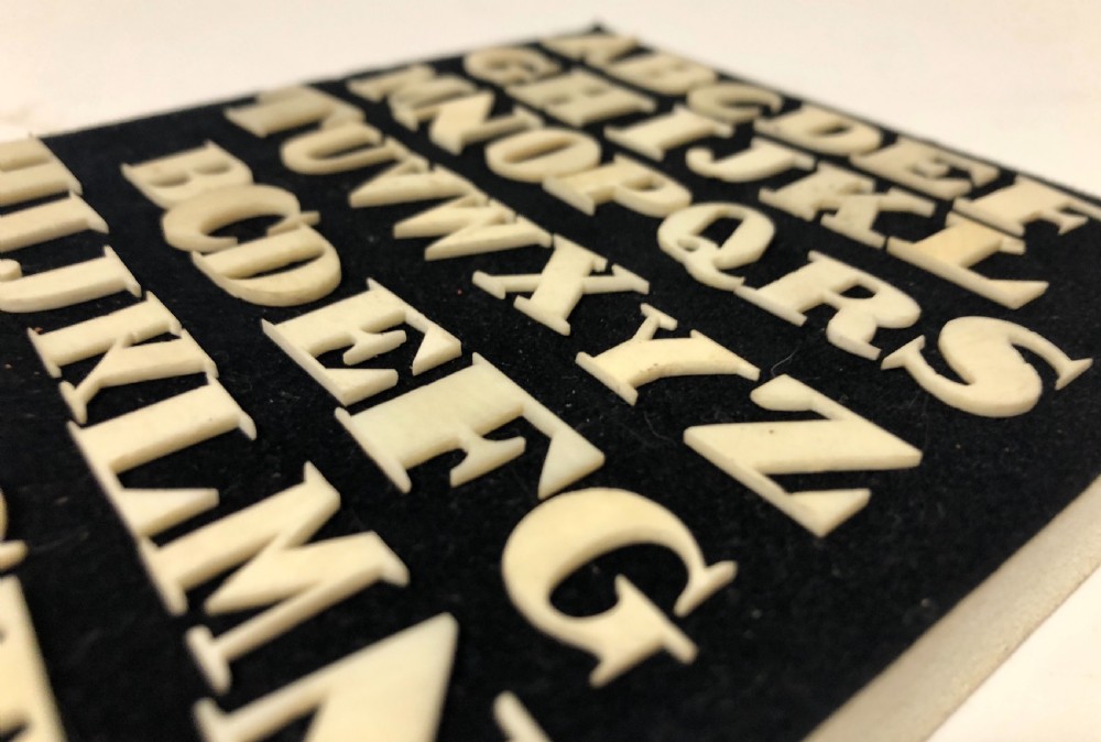 Set of Antique Bone Spelling Alphabet Letters View XI
