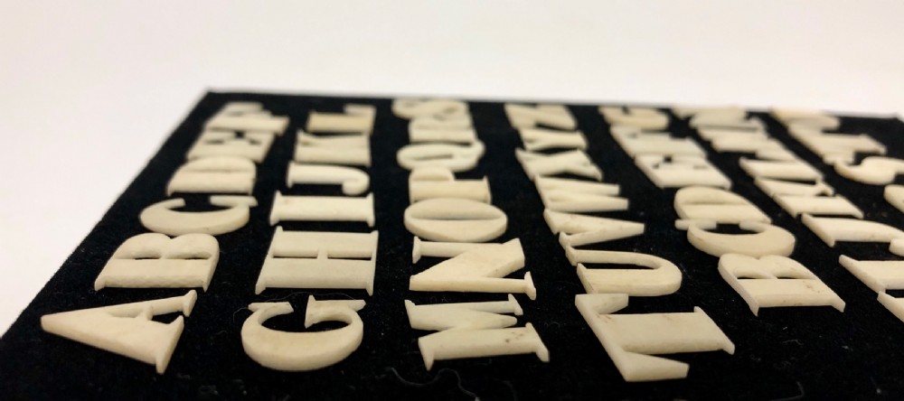 Set of Antique Bone Spelling Alphabet Letters View XIII