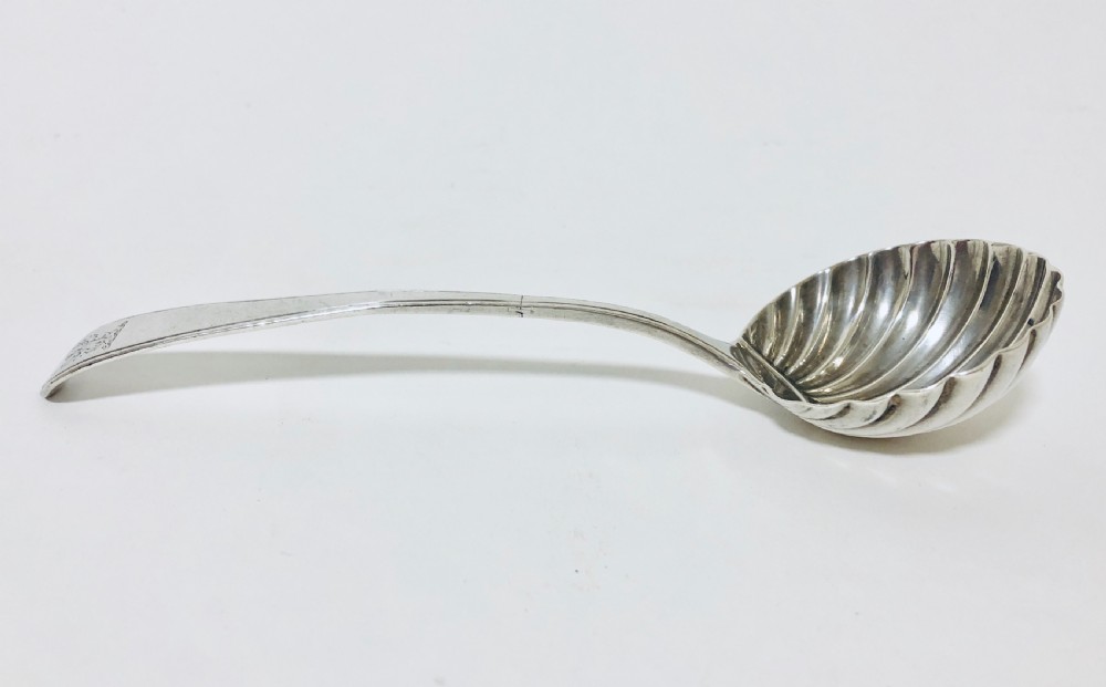 Georgian Solid Sterling Silver Scallop Design Ladle 1773