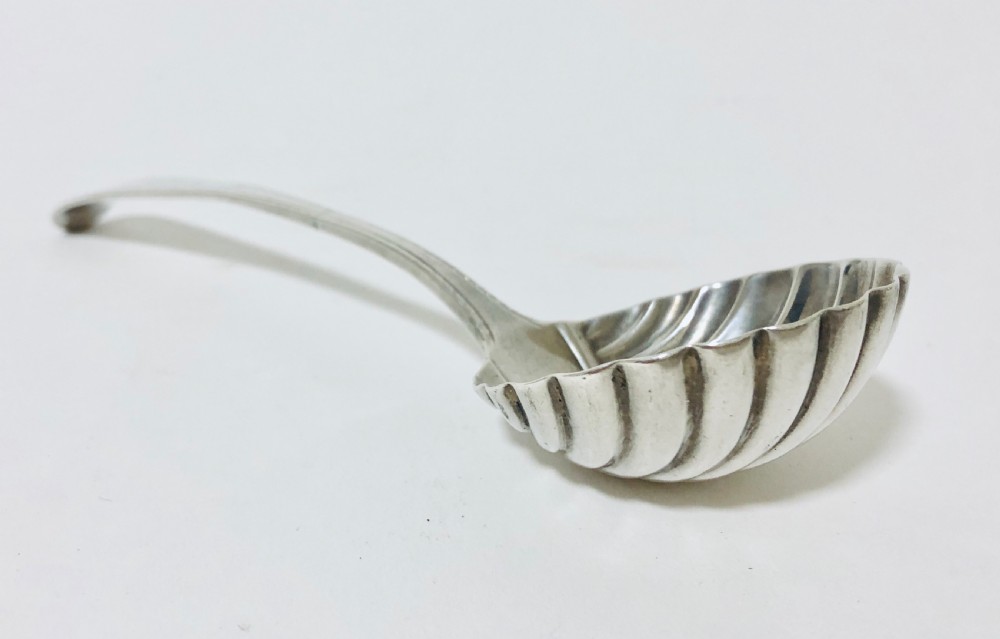 Georgian Solid Sterling Silver Scallop Design Ladle 1773 View II