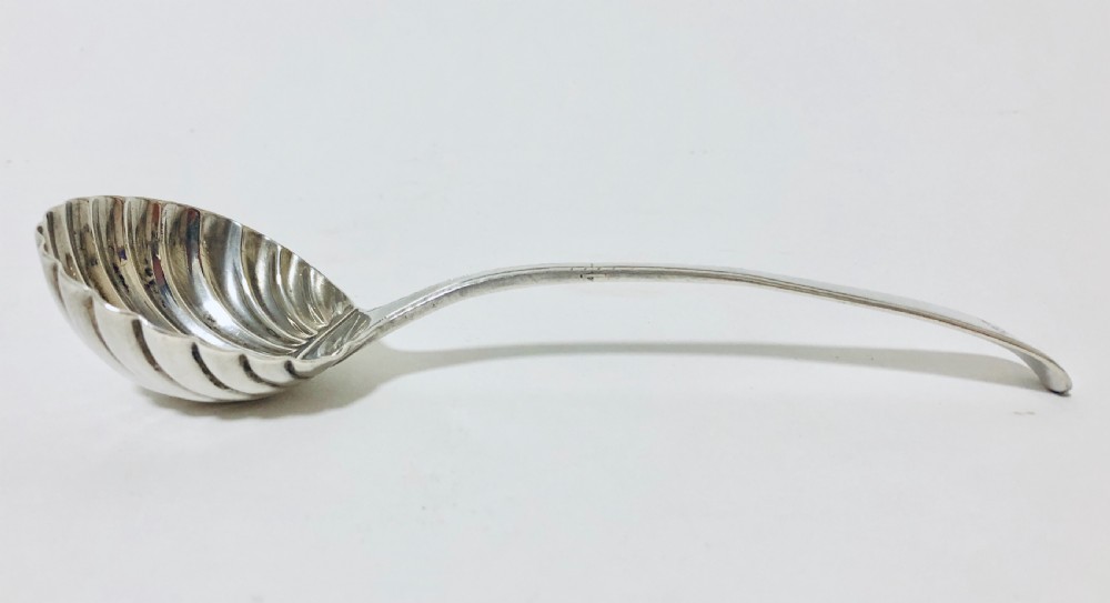 Georgian Solid Sterling Silver Scallop Design Ladle 1773 View III