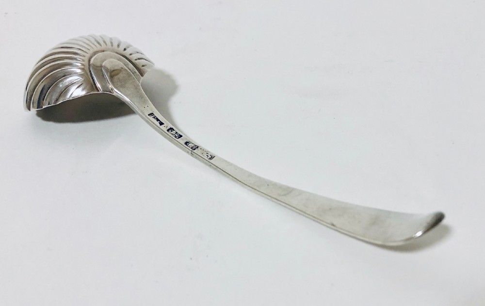 Georgian Solid Sterling Silver Scallop Design Ladle 1773 View IX