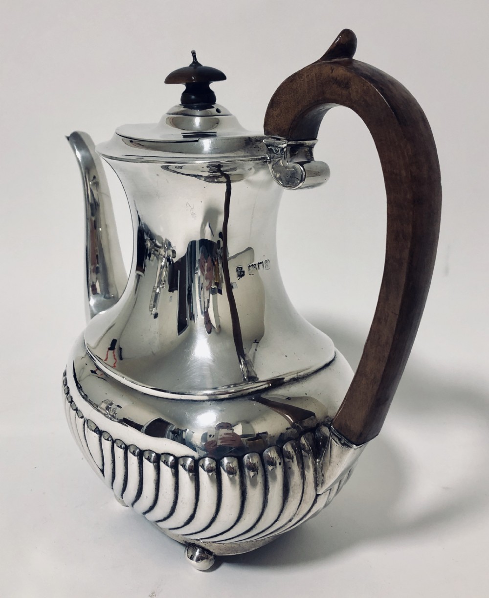 Large Victorian Solid Sterling Silver Tea Coffee Pot  View III
