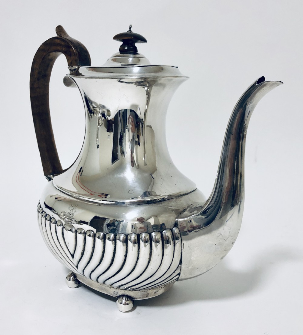 Large Victorian Solid Sterling Silver Tea Coffee Pot  View IX