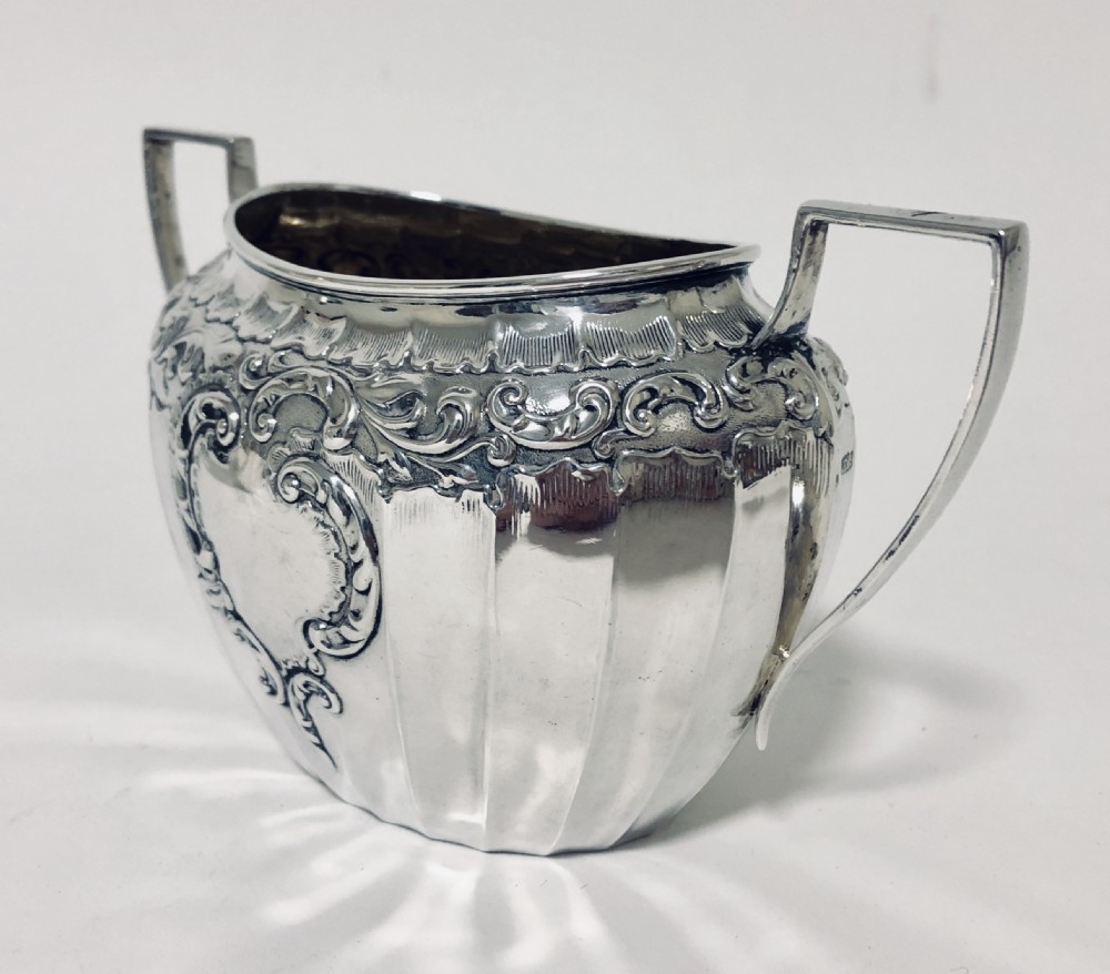 Quality Antique 3 Piece Solid Silver Tea Set View X