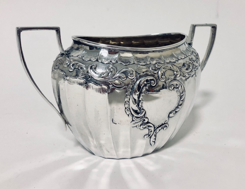Quality Antique 3 Piece Solid Silver Tea Set View XI