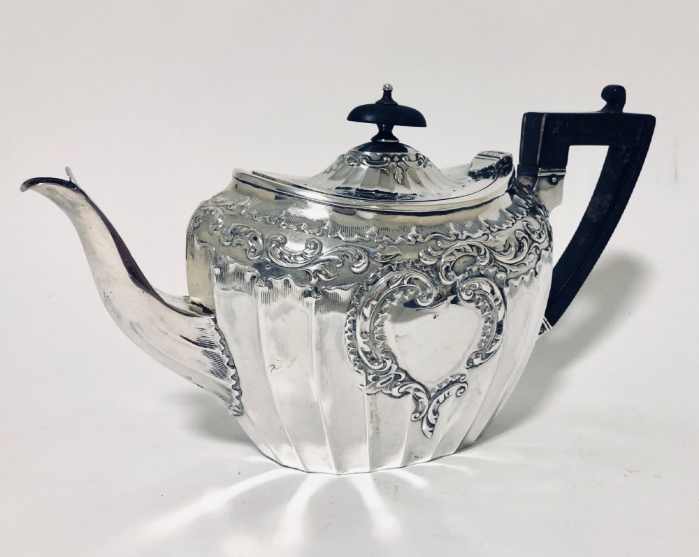 Quality Antique 3 Piece Solid Silver Tea Set View XVI