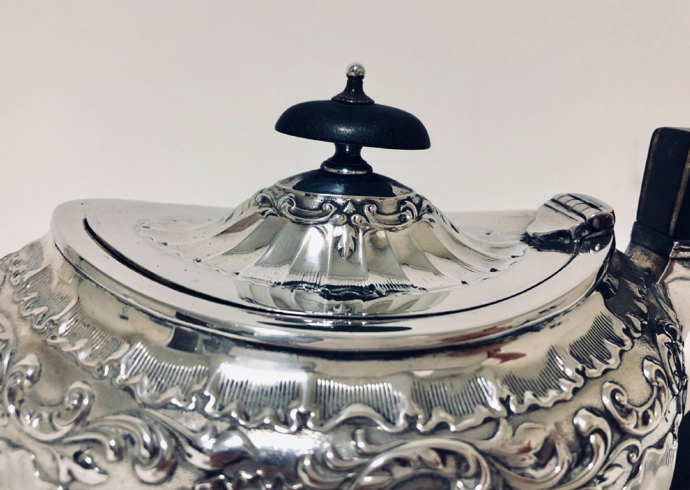 Quality Antique 3 Piece Solid Silver Tea Set View XVIII