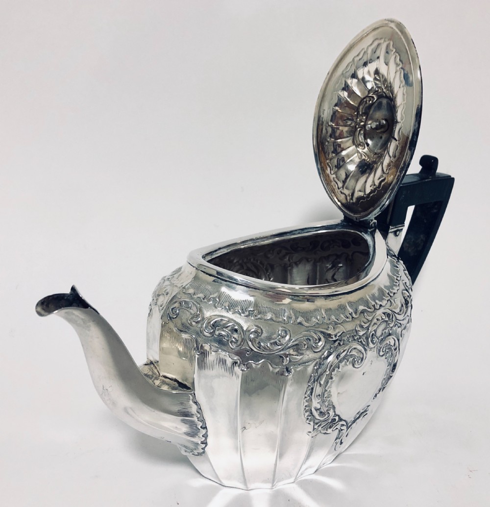Quality Antique 3 Piece Solid Silver Tea Set View XX