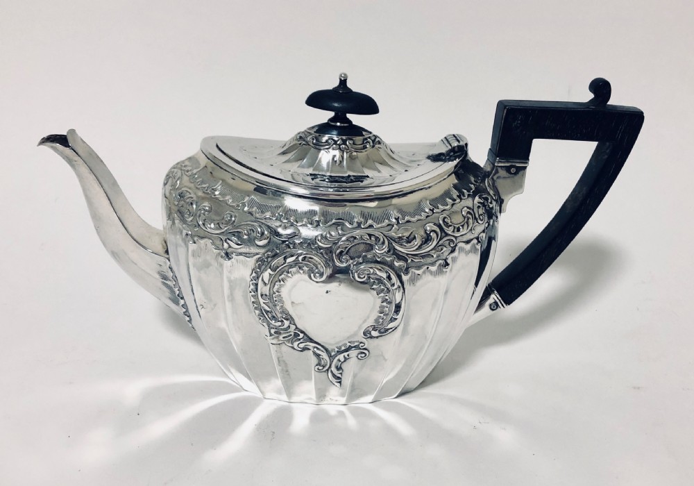 Quality Antique 3 Piece Solid Silver Tea Set View XXI