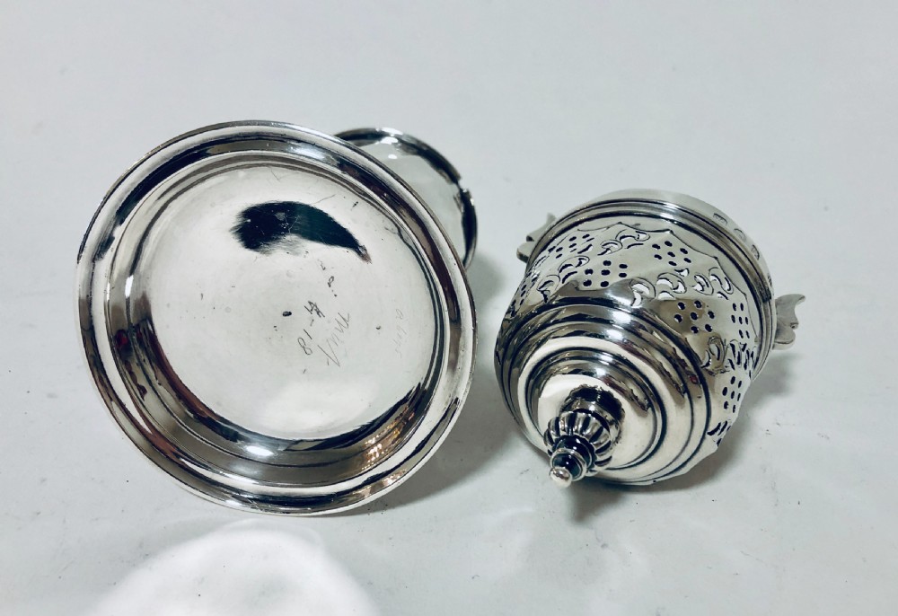 Victorian Britannia Solid Silver Sugar Shaker Caster 1893 View XII