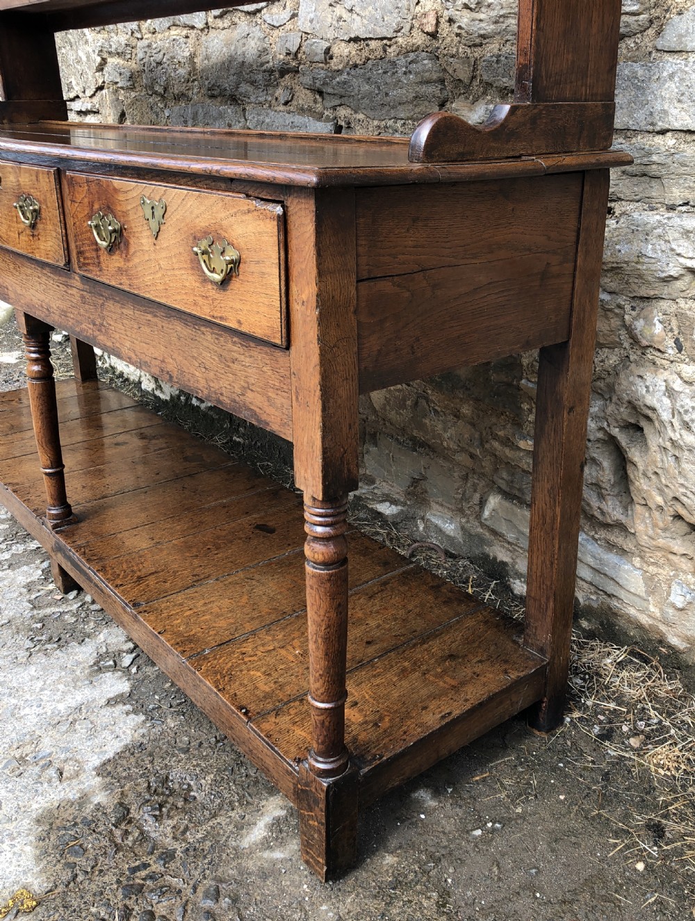 Georgian Oak Potboard Dresser View V