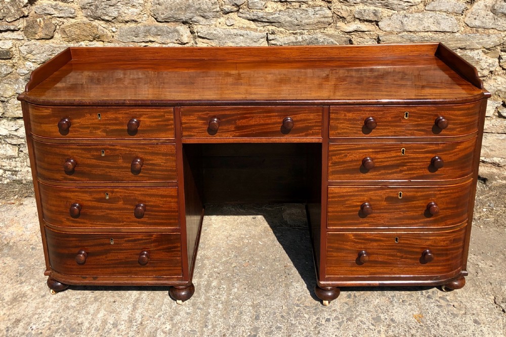 Large Antique Victorian Mahogany Desk