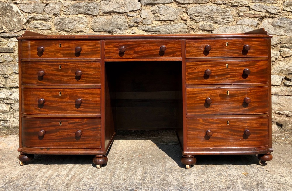 Large Antique Victorian Mahogany Desk View II