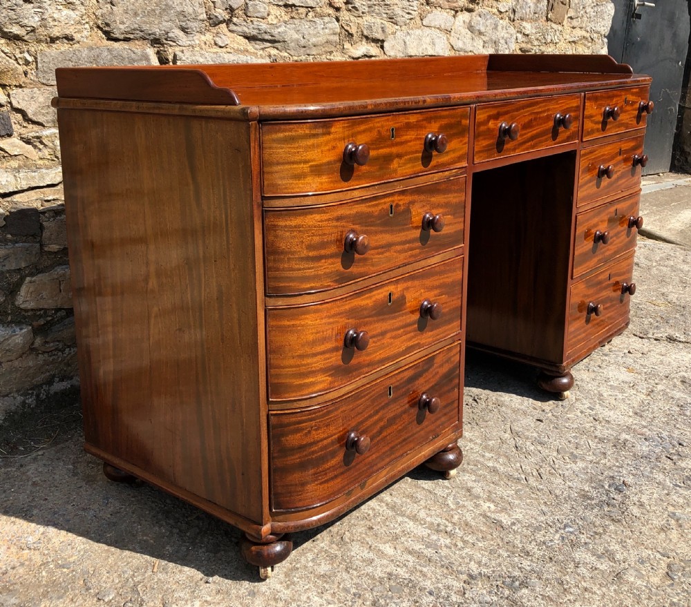 Large Antique Victorian Mahogany Desk View IV
