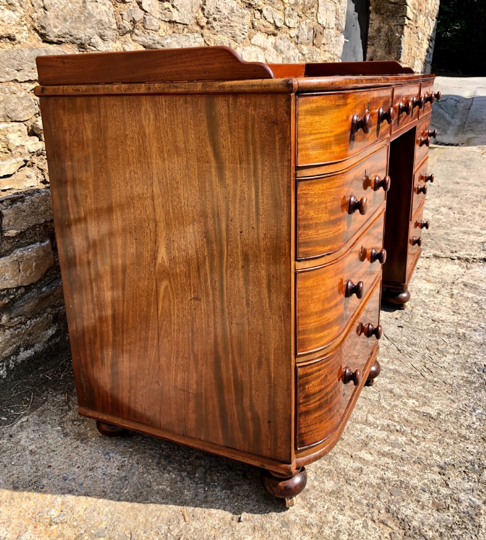 Large Antique Victorian Mahogany Desk View V
