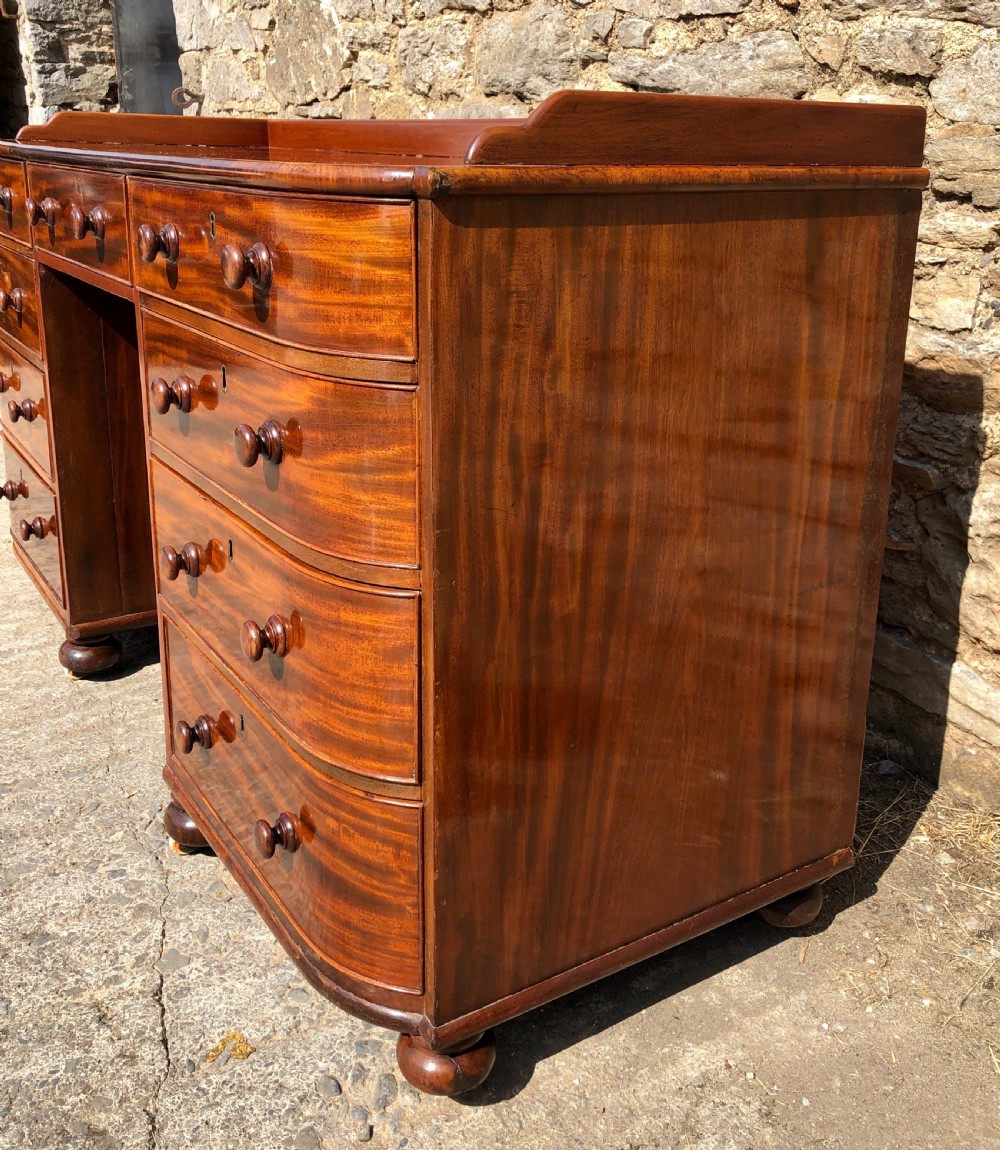 Large Antique Victorian Mahogany Desk View VII