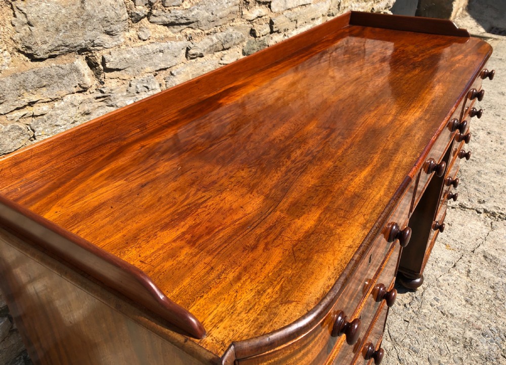 Large Antique Victorian Mahogany Desk View XIII