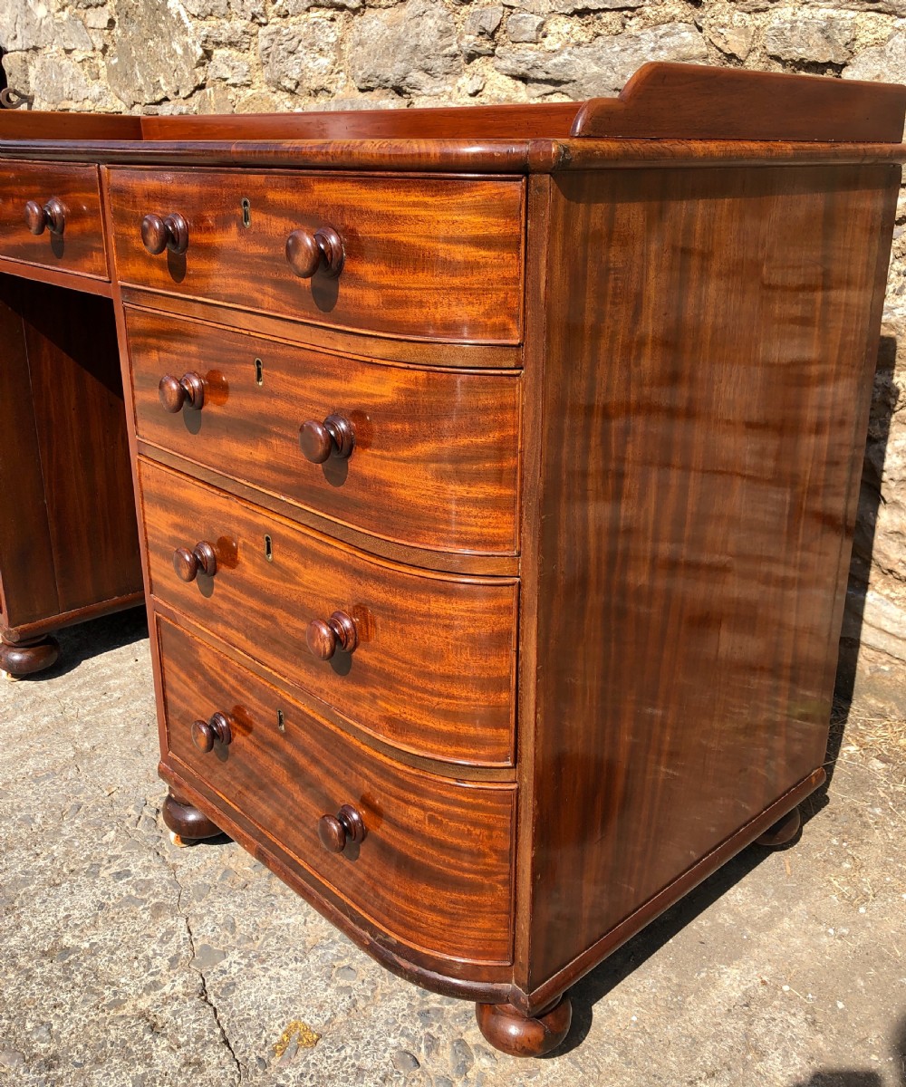 Large Antique Victorian Mahogany Desk View XVII