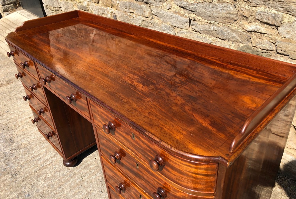 Large Antique Victorian Mahogany Desk View XVIII
