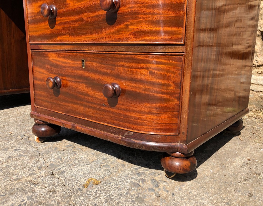 Large Antique Victorian Mahogany Desk View XIX