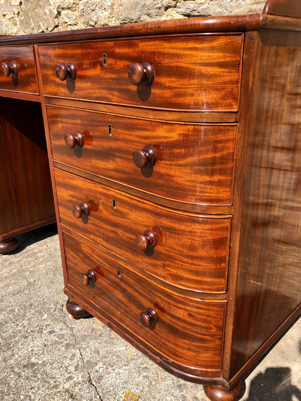 Large Antique Victorian Mahogany Desk View XXI