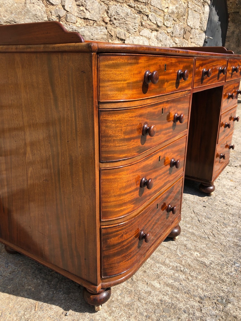 Large Antique Victorian Mahogany Desk View XXV
