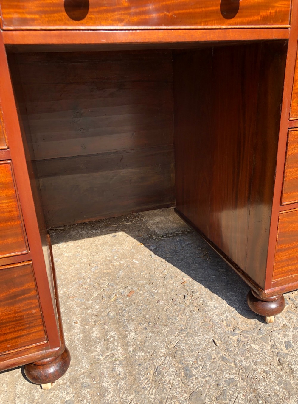 Large Antique Victorian Mahogany Desk View XXVI