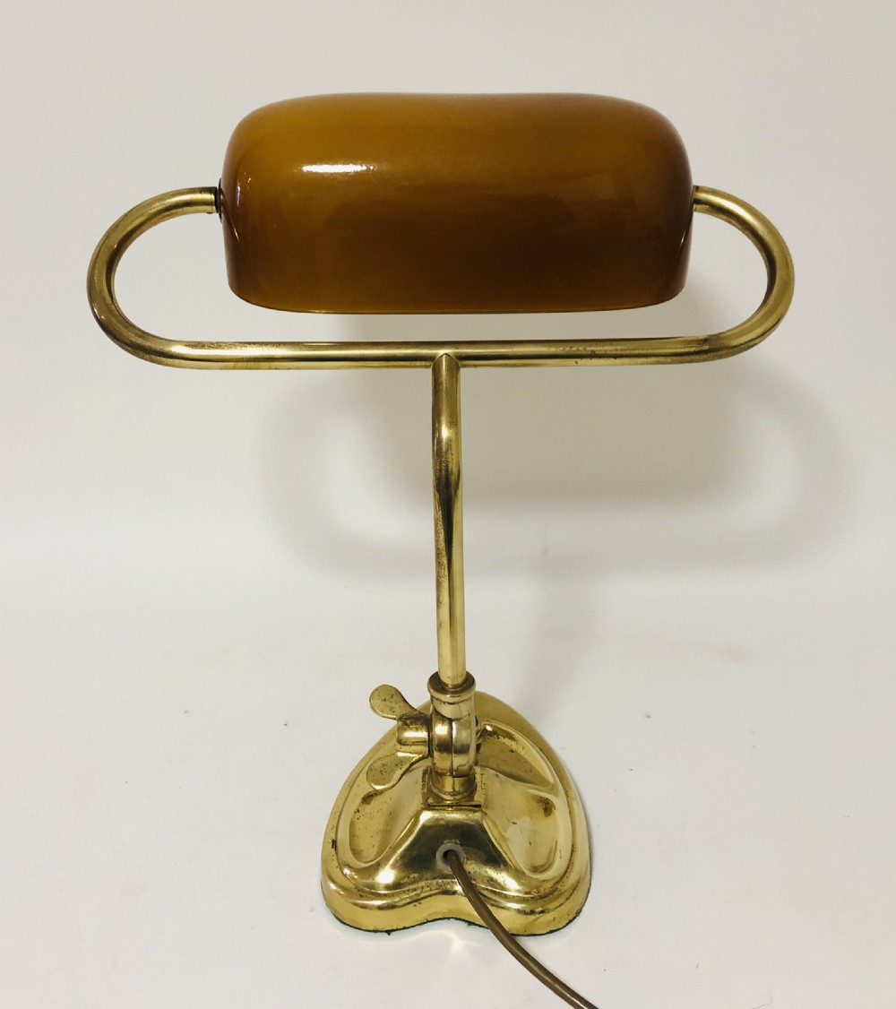 Antique Art Nouveau Brass Bankers Desk Lamp View VIII