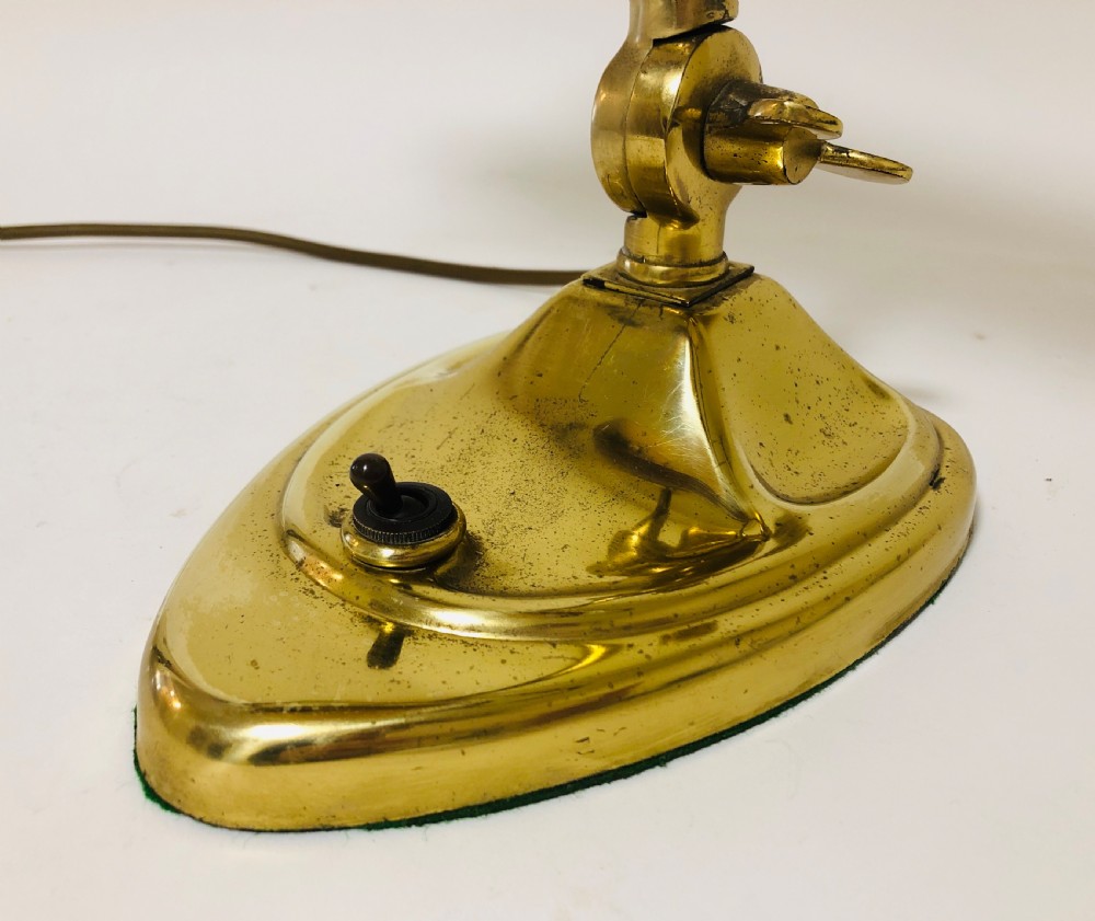 Antique Art Nouveau Brass Bankers Desk Lamp View XI
