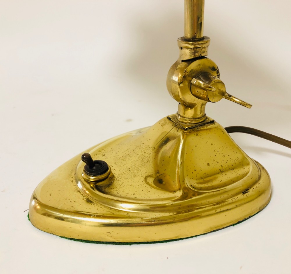 Antique Art Nouveau Brass Bankers Desk Lamp View XIV