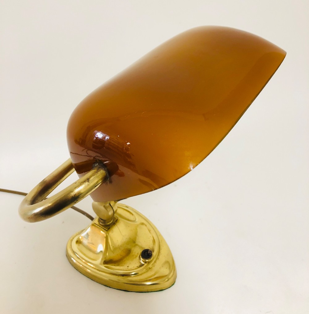 Antique Art Nouveau Brass Bankers Desk Lamp View XVI