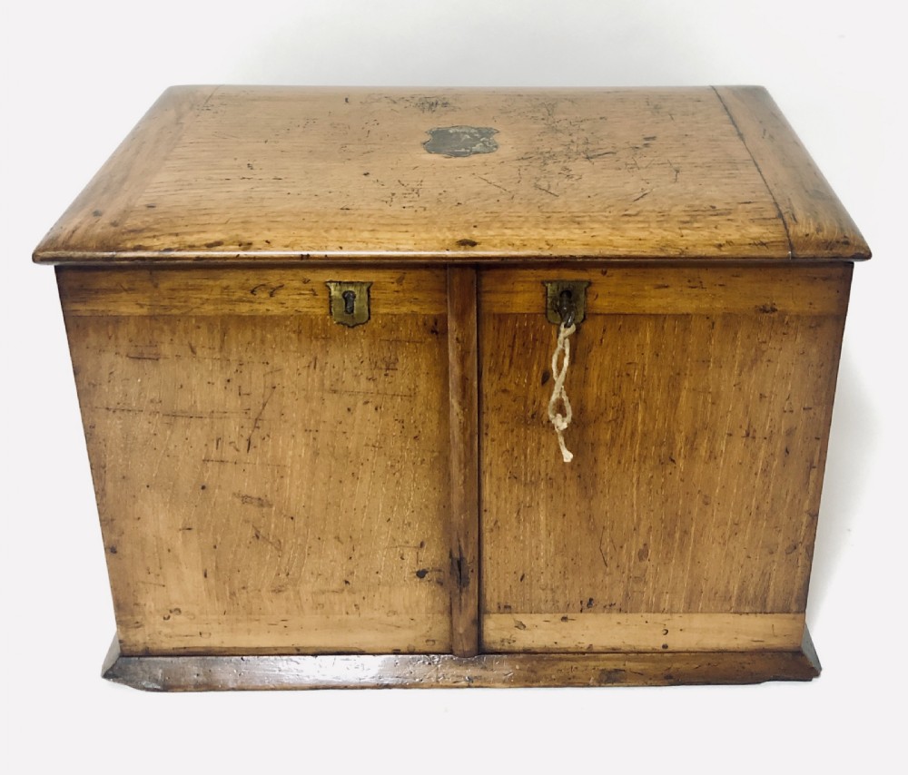 Antique Oak Desktop Stationery Cabinet