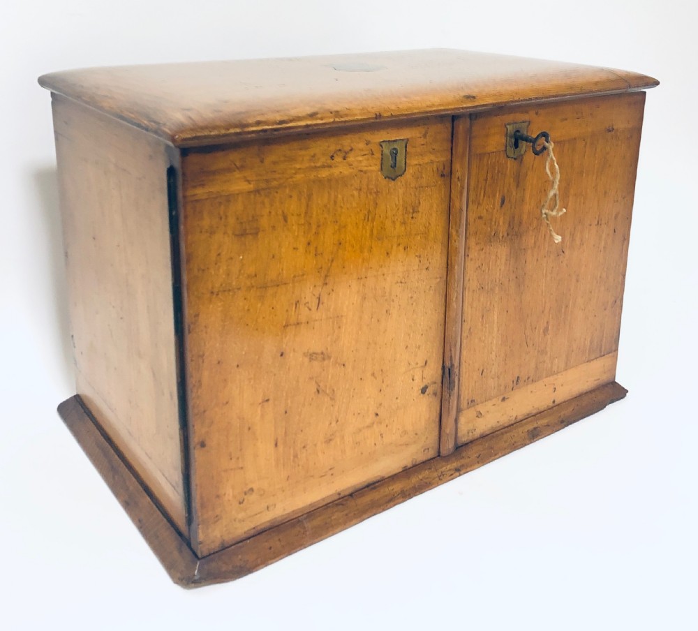 Antique Oak Desktop Stationery Cabinet View II