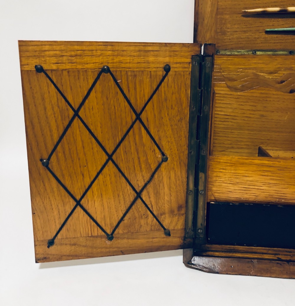 Antique Oak Desktop Stationery Cabinet View VIII