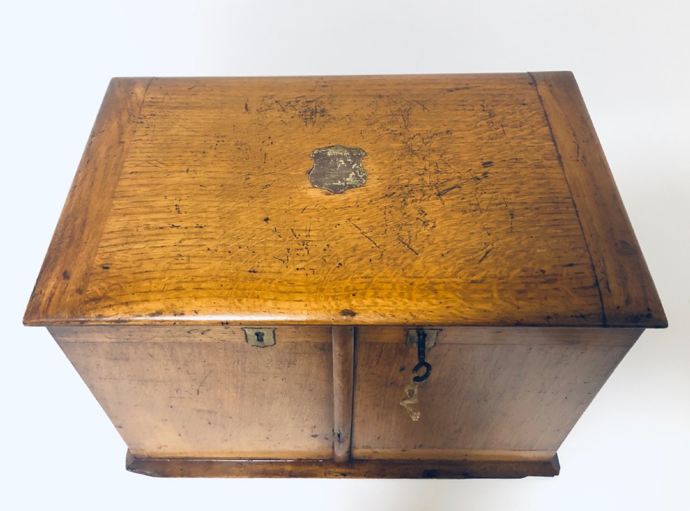 Antique Oak Desktop Stationery Cabinet View XIV