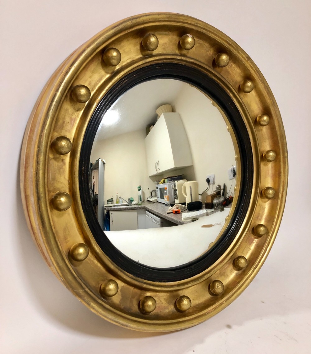 Antique Gilt Convex Mirror