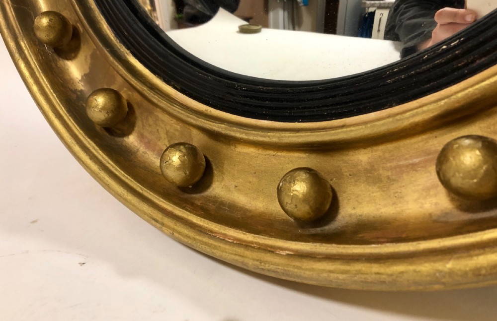 Antique Gilt Convex Mirror View V