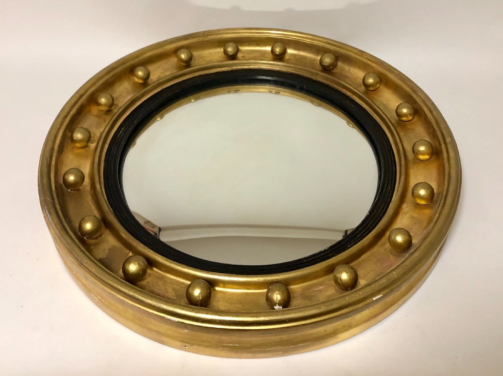 Antique Gilt Convex Mirror View VIII